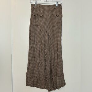 American Eagle Micro Plaid Wide Leg Pants